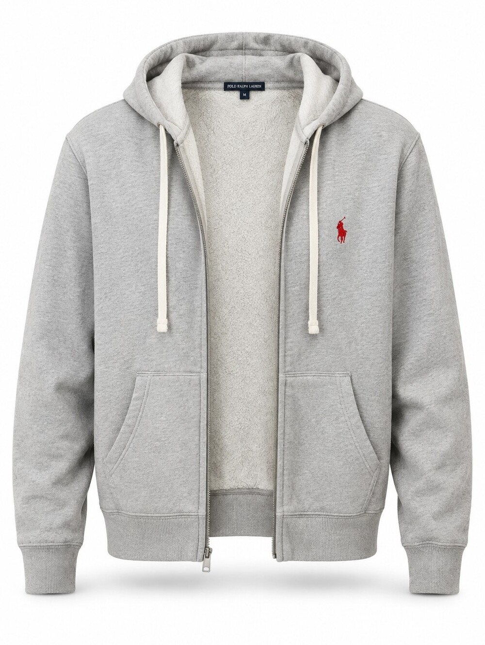 Ralph Lauren Sport Gray Full-Zip Hoodie Pink Pony XL - Picture 5 of 14